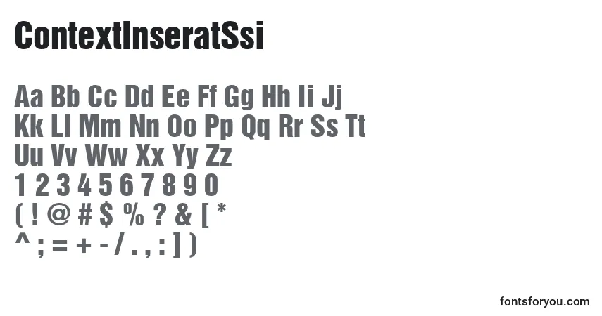 Czcionka ContextInseratSsi – alfabet, cyfry, specjalne znaki