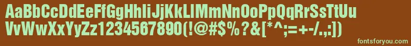 Шрифт ContextInseratSsi – зелёные шрифты на коричневом фоне