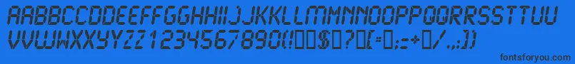 フォントLcd2Ultra – 黒い文字の青い背景