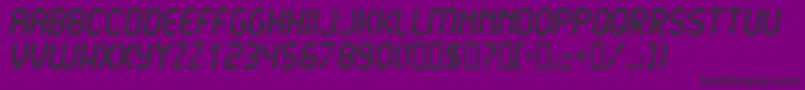 Fonte Lcd2Ultra – fontes pretas em um fundo violeta