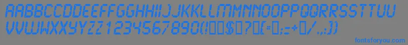 Lcd2Ultra-Schriftart – Blaue Schriften auf grauem Hintergrund