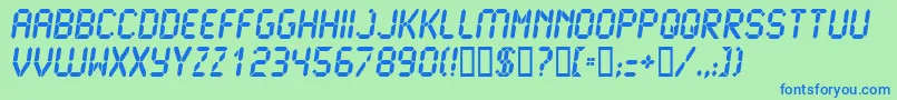 Lcd2Ultra Font – Blue Fonts on Green Background