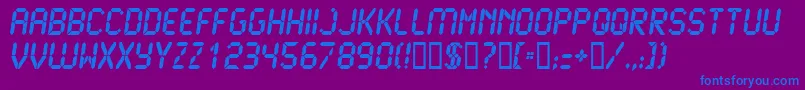 Lcd2Ultra Font – Blue Fonts on Purple Background