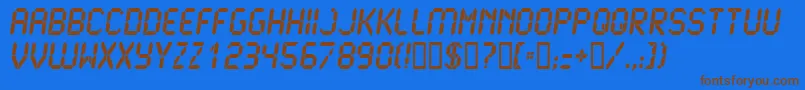 Lcd2Ultra Font – Brown Fonts on Blue Background
