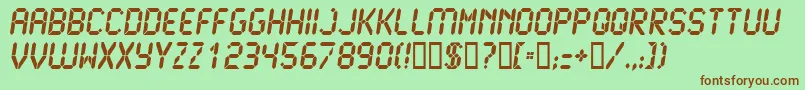Lcd2Ultra Font – Brown Fonts on Green Background
