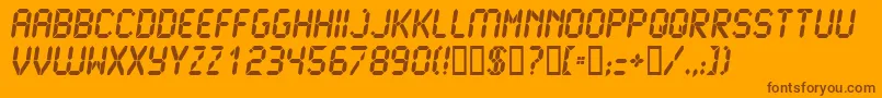 Шрифт Lcd2Ultra – коричневые шрифты на оранжевом фоне