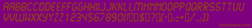 Lcd2Ultra Font – Brown Fonts on Purple Background