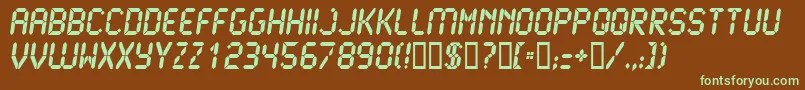 Lcd2Ultra Font – Green Fonts on Brown Background