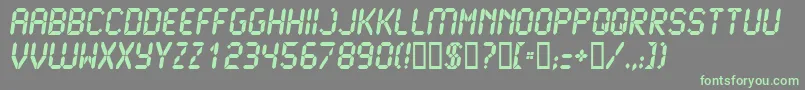Lcd2Ultra Font – Green Fonts on Gray Background