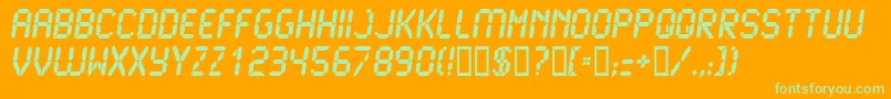 Lcd2Ultra Font – Green Fonts on Orange Background