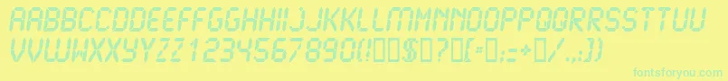 Lcd2Ultra Font – Green Fonts on Yellow Background