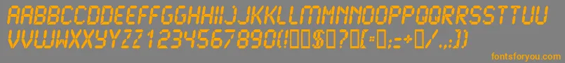 Lcd2Ultra Font – Orange Fonts on Gray Background