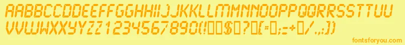 Lcd2Ultra Font – Orange Fonts on Yellow Background