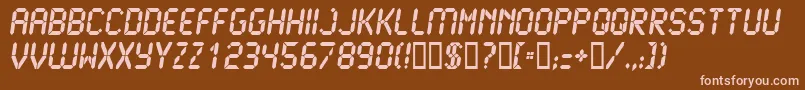 Lcd2Ultra-fontti – vaaleanpunaiset fontit ruskealla taustalla