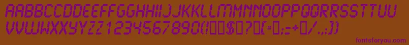 Lcd2Ultra Font – Purple Fonts on Brown Background