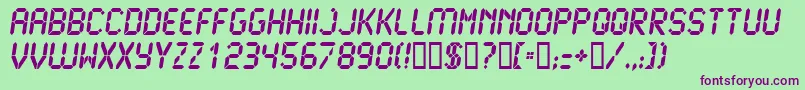 Lcd2Ultra Font – Purple Fonts on Green Background