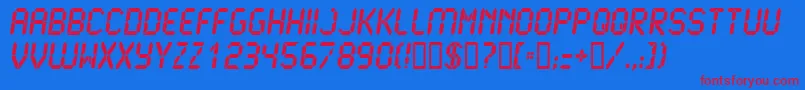 フォントLcd2Ultra – 赤い文字の青い背景