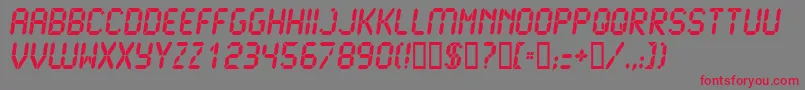 Lcd2Ultra Font – Red Fonts on Gray Background