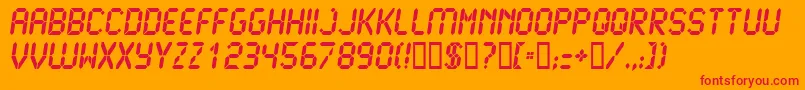 Lcd2Ultra Font – Red Fonts on Orange Background