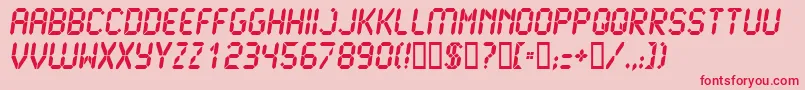 Lcd2Ultra Font – Red Fonts on Pink Background
