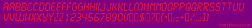 Lcd2Ultra-fontti – punaiset fontit violetilla taustalla