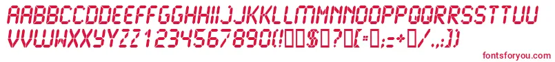 Lcd2Ultra Font – Red Fonts on White Background