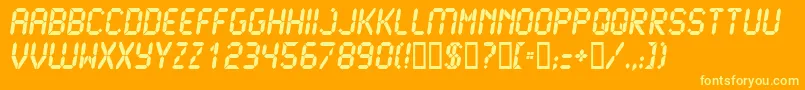 Czcionka Lcd2Ultra – żółte czcionki na pomarańczowym tle