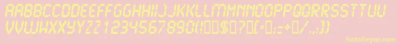 Lcd2Ultra Font – Yellow Fonts on Pink Background