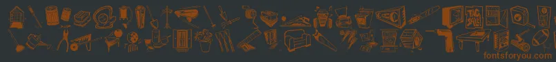 フォントDfHomeImprovementItctt – 黒い背景に茶色のフォント