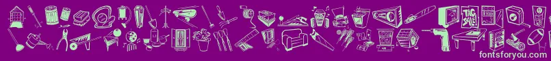 DfHomeImprovementItctt Font – Green Fonts on Purple Background