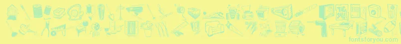 fuente DfHomeImprovementItctt – Fuentes Verdes Sobre Fondo Amarillo