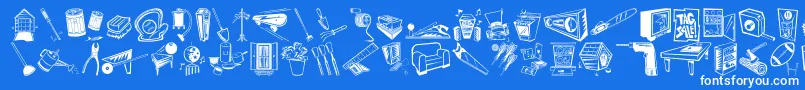 フォントDfHomeImprovementItctt – 青い背景に白い文字