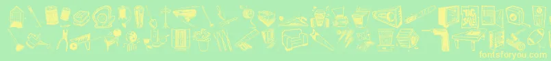 DfHomeImprovementItctt Font – Yellow Fonts on Green Background