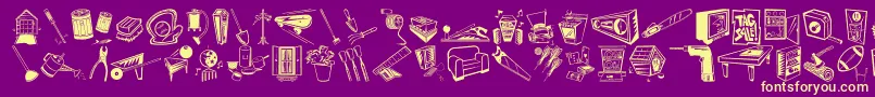 DfHomeImprovementItctt Font – Yellow Fonts on Purple Background