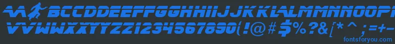 Bladrmf Font – Blue Fonts on Black Background