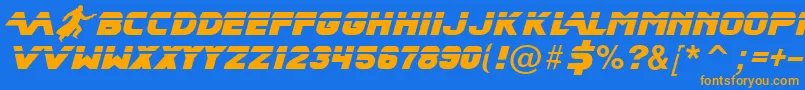 Bladrmf Font – Orange Fonts on Blue Background