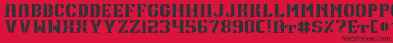 TpfU13 Font – Black Fonts on Red Background