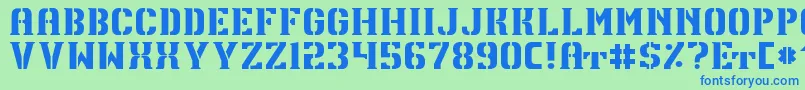 TpfU13 Font – Blue Fonts on Green Background