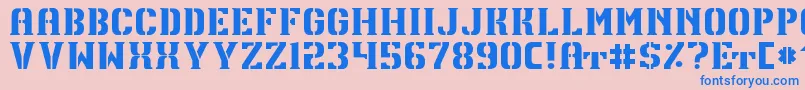 TpfU13 Font – Blue Fonts on Pink Background