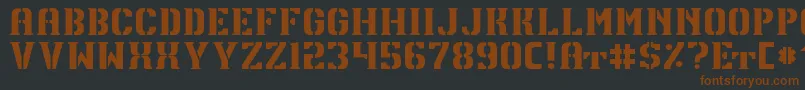 TpfU13-fontti – ruskeat fontit mustalla taustalla