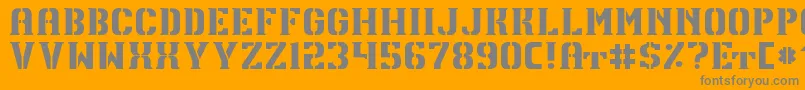 TpfU13-Schriftart – Graue Schriften auf orangefarbenem Hintergrund