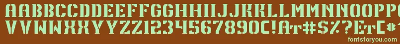 TpfU13 Font – Green Fonts on Brown Background