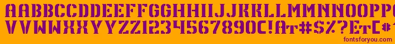 TpfU13 Font – Purple Fonts on Orange Background