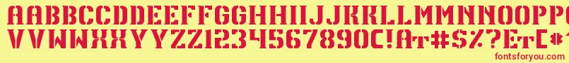 TpfU13 Font – Red Fonts on Yellow Background