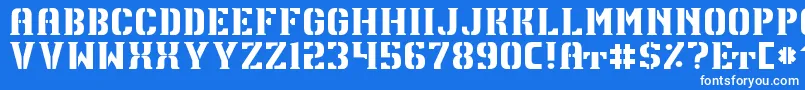 TpfU13 Font – White Fonts on Blue Background