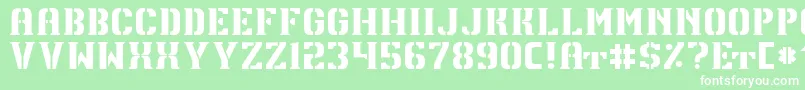 TpfU13 Font – White Fonts on Green Background