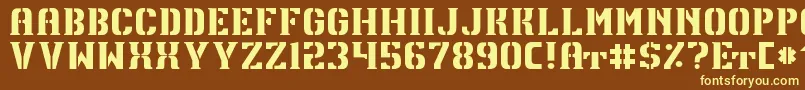 TpfU13 Font – Yellow Fonts on Brown Background