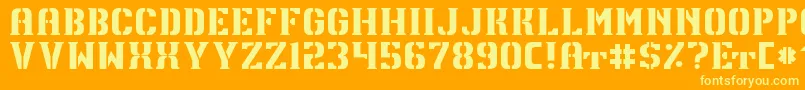 TpfU13-Schriftart – Gelbe Schriften auf orangefarbenem Hintergrund