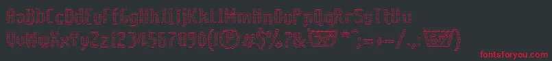 フォントCoolwoolcottonclubll – 黒い背景に赤い文字