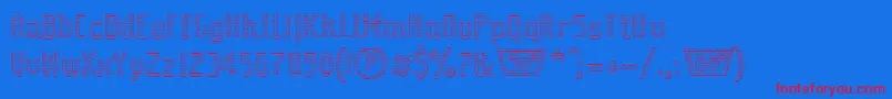 Coolwoolcottonclubll Font – Red Fonts on Blue Background